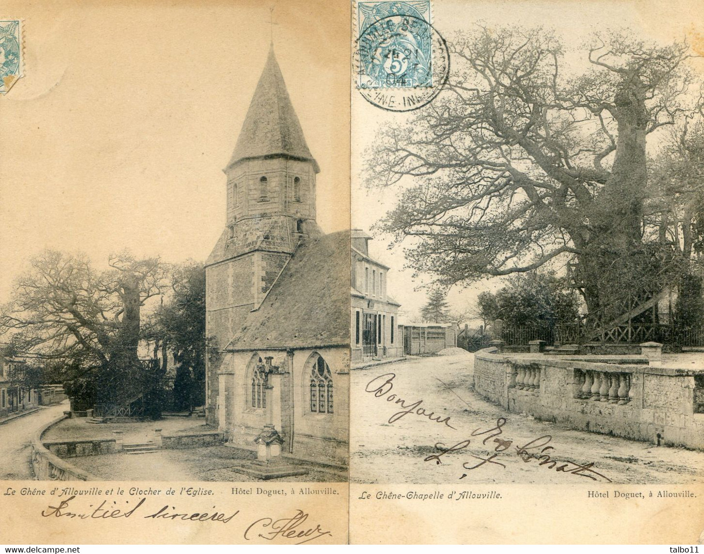 76 - Allouville - Bellefosse - Lot De 5 Cartes -  Aubin De Crétot, Bois Himont, Chêne, Eglise - Allouville-Bellefosse