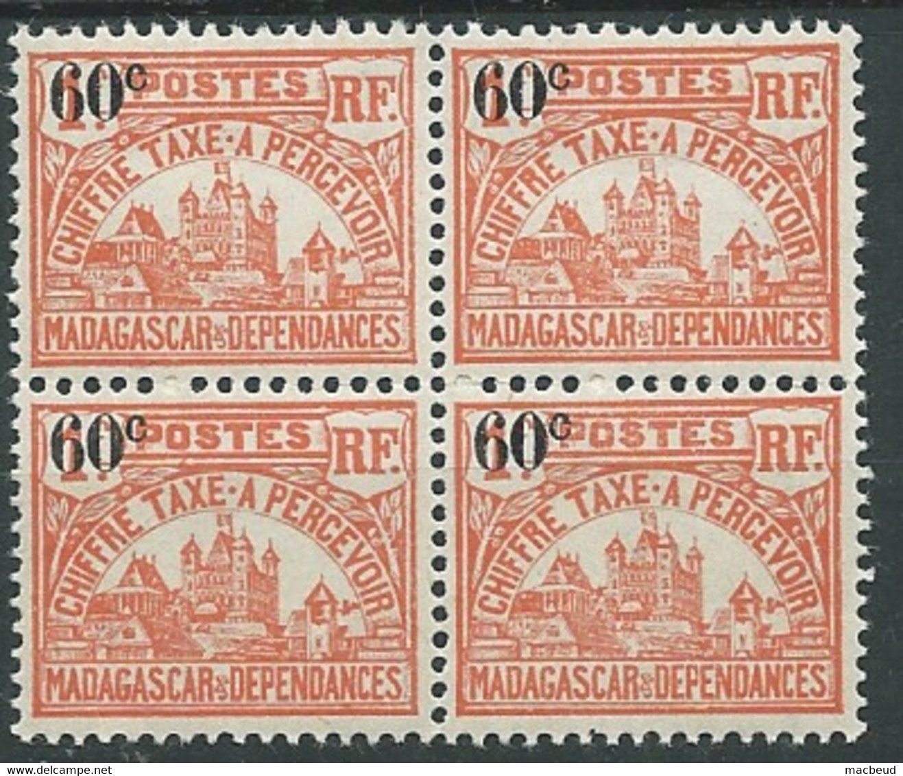 Madagascar - Taxe     - Yvert N°17** Bloc De 4 - Az 32908 - Strafport