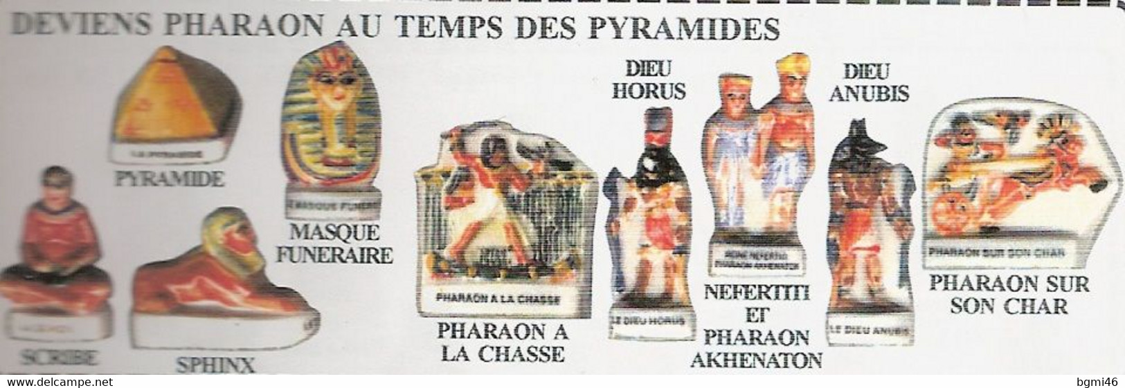 Fève Porcelaine En Pied Et Plate : PHARAON AU TEMPS DES PYRAMIDES : Série De 9 Fèves : Arguydal 1999 - Histoire