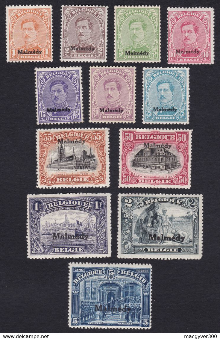 BELGIQUE, 1920, Timbres Occupation ( COB OC62-63-65-66-67-68-69-71-73-75-76-77 *) - OC55/105 Eupen & Malmédy