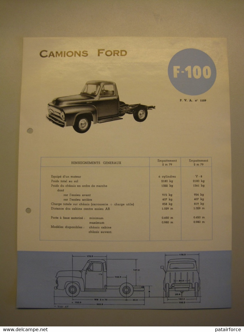 Ford  Camoins F 100   /     FORD MOTOR COMPANY ( Belgium) - LKW