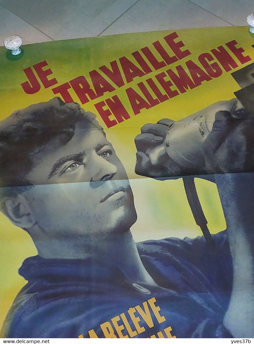 AFFICHE "Je Travaille En Allemagne, Fais Comme Moi" 1941 - 76x115 - Très Bon état De Conservation - TTB - Afiches