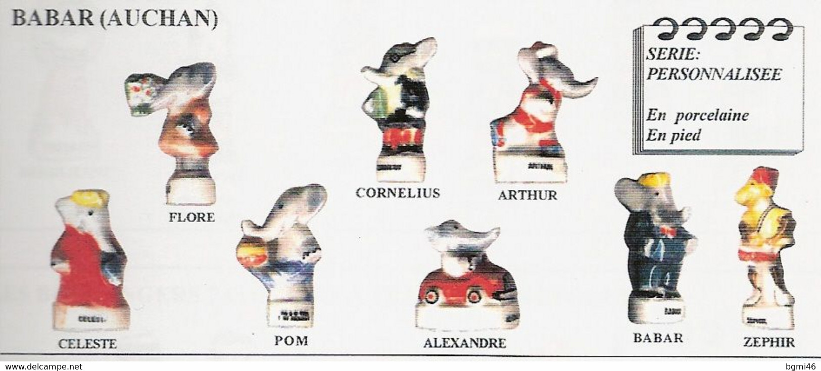 Fève Porcelaine En Pied  : BABAR  : Série De 8 Fèves :  ARIA NORDIA 1996 - Strips