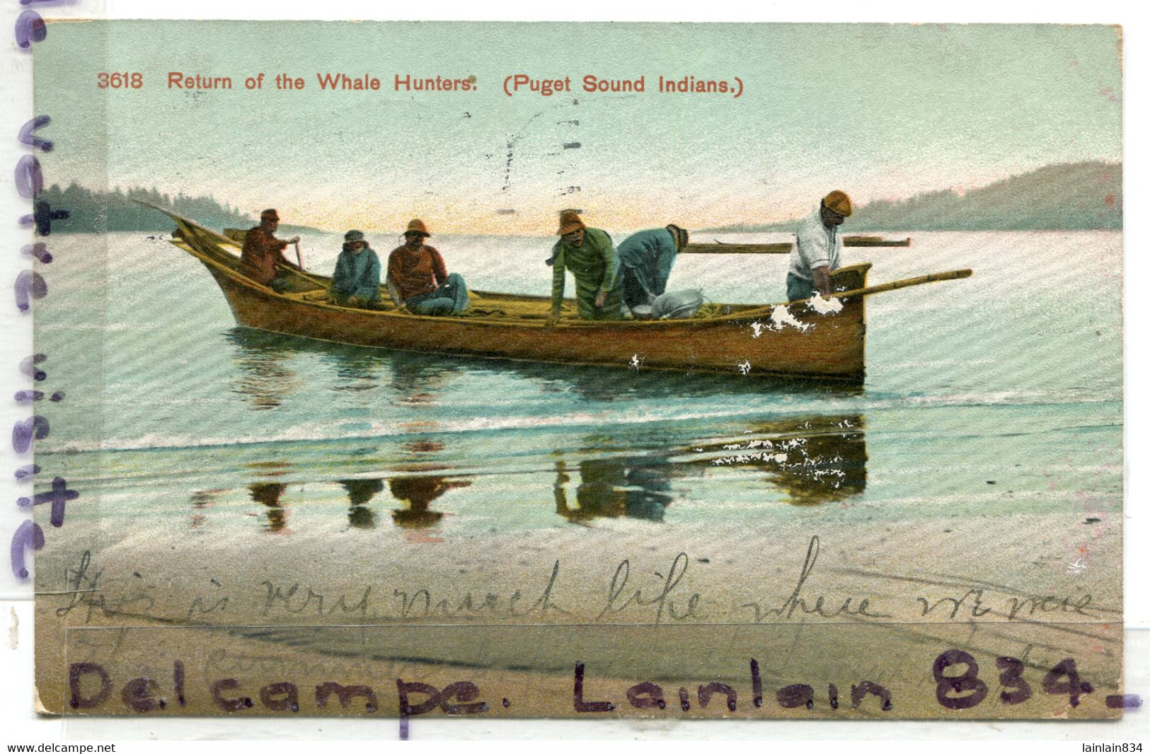 - 3618 - Seattle - ( Washington ), Return Of The Whale Puget Sound Indians, écrite, 1909, Cachet Seatlewash,  Scans. . - Seattle