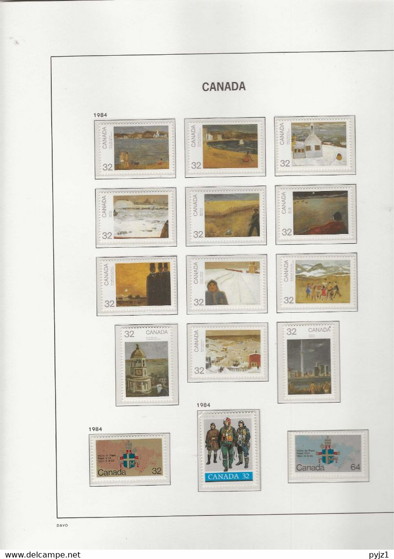 1984 MNH Canada Year Collection According To DAVO Album Postfris** - Années Complètes