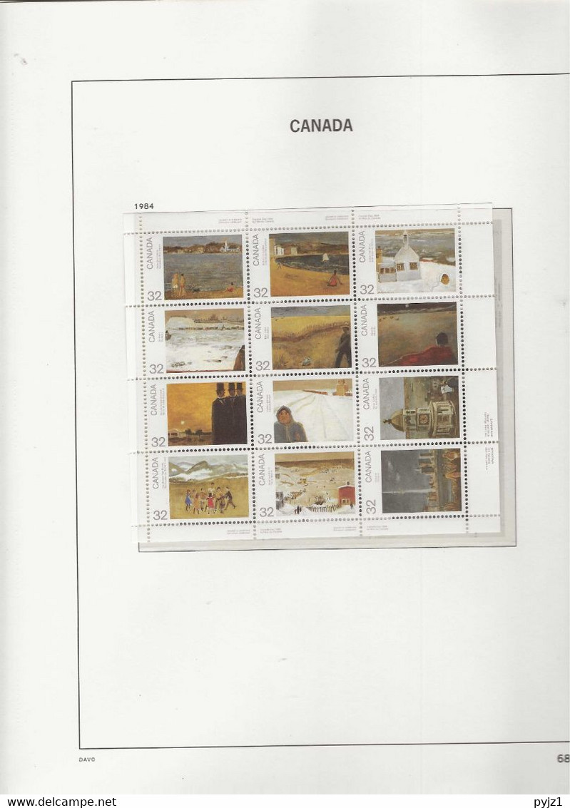 1984 MNH Canada Year Collection According To DAVO Album Postfris** - Années Complètes