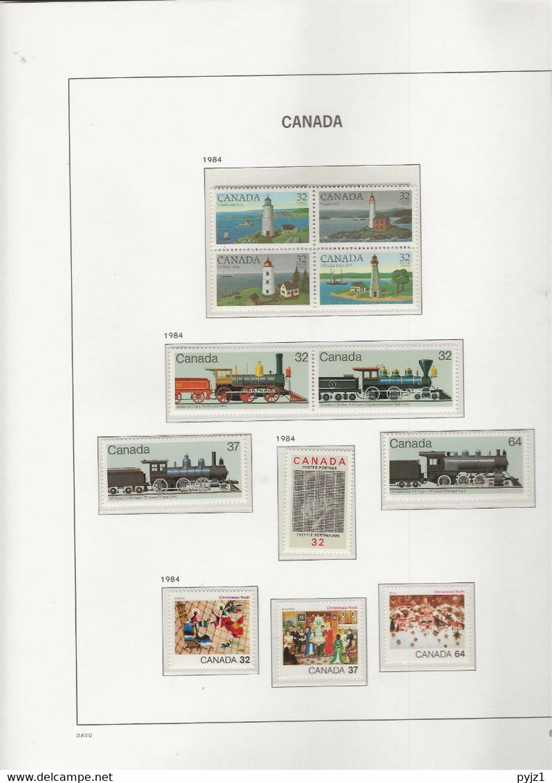 1984 MNH Canada Year Collection According To DAVO Album Postfris** - Années Complètes