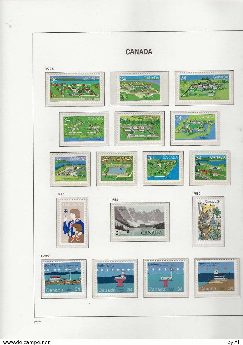 1985 MNH Canada Year Collection According To DAVO Album Postfris** - Volledige Jaargang