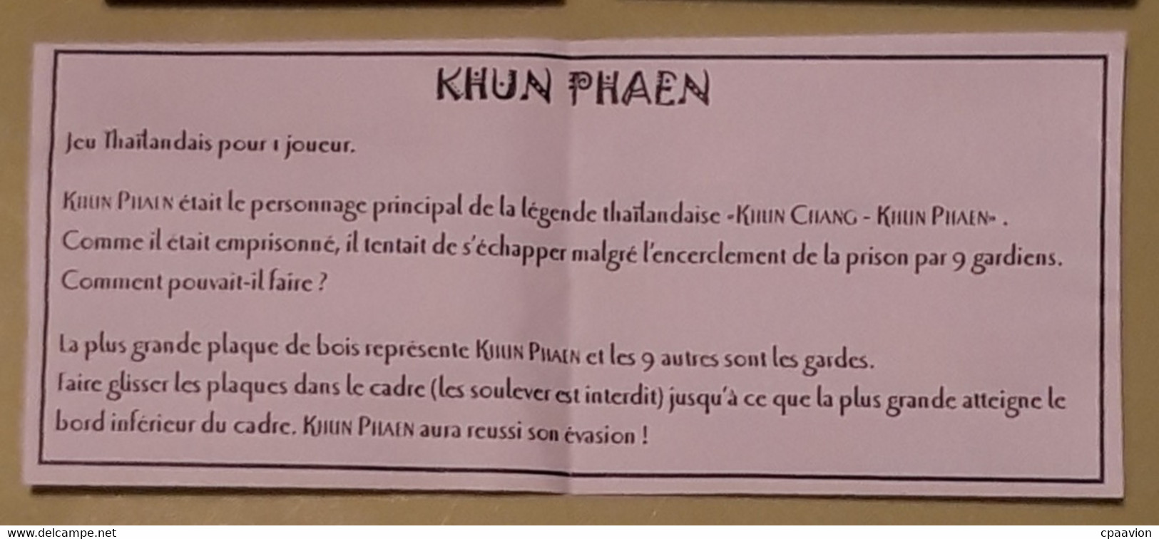 Casse Tête , Il Faut Aider Khun Phaen à S'évader - Casse-têtes