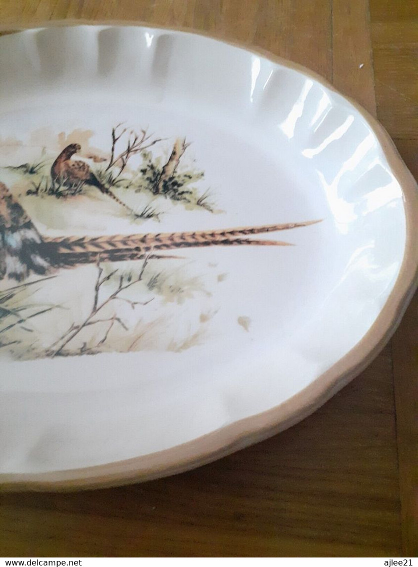 Plat Figurant Deux Faisans. Ceramica Castellania. Made In Italy. - Dishes