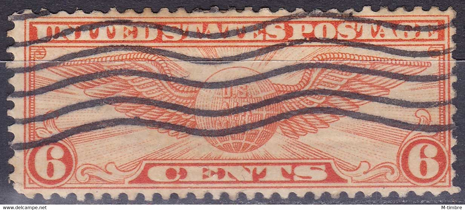 Etats-Unis (Poste Aérienne) YT 15A Mi 322A Sn C19 Année 1934 (Used °) Globe - 1a. 1918-1940 Usados