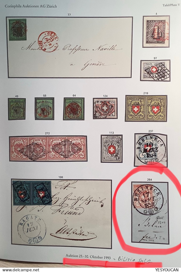 1852 ZNr 20, LUXUS STEMPEL RHEINECK 15 Rp Rayon III Seltener Gruppenabstand, Attest V.der Weid (Schweiz SG St Gallen - 1843-1852 Federal & Cantonal Stamps