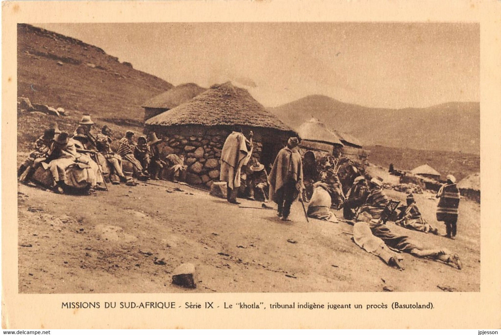 LESOTHO - LE "KHOTLA", TRIBUNAL INDIGENE JUGEANT UN PROCES ( BASUTOLAND ) - "MISSIONS DU SUD AFRIQUE" SERIE IX - Lesotho