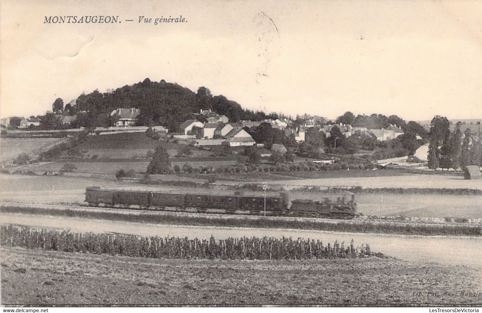 CP FRANCE - 52 - MONTSAUGEON - Vue Générale - Train En Circulation - Altri & Non Classificati