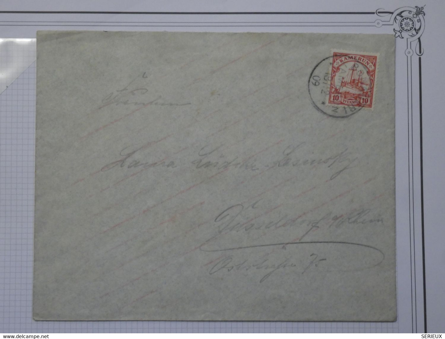 C KAMERUN  BELLE LETTRE 1909 CAMEROUN PETIT BUREAU  BON..? POUR DUSSELDORF  + +AFFRANCH. INTERESSANT ++ ++++ - Kameroen