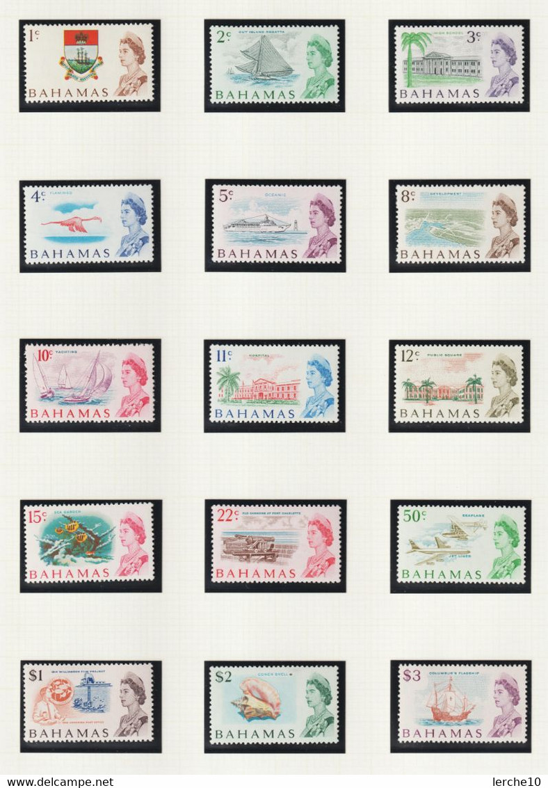 Bahamas 1965 SG 247-261 QEII Scenes Set ** Mint MNH - 1963-1973 Interne Autonomie