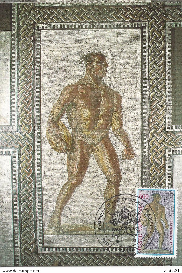 VATICAN - CARTE MAXIMUM - Yvert N° 813 - OLYMPHILEX 1987 - MOSAÏQUEdes THERMES De CARACALLA à ROME - Cartes-Maximum (CM)