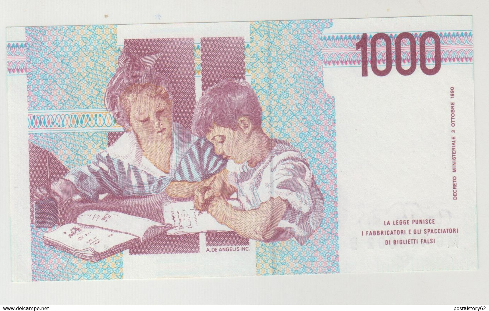 Banca D'Italia Lire 1000 Montessori FDS 1990 - 1000 Liras