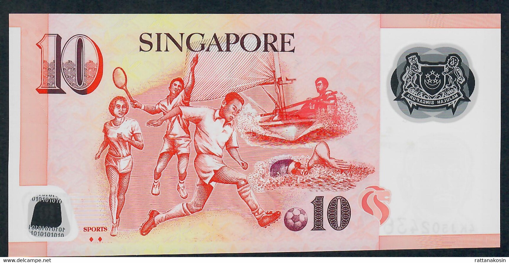 SINGAPORE P48g 10 DOLLARS  ND #4KJ  2 DIAMONDS  AU-UNC. - Singapore