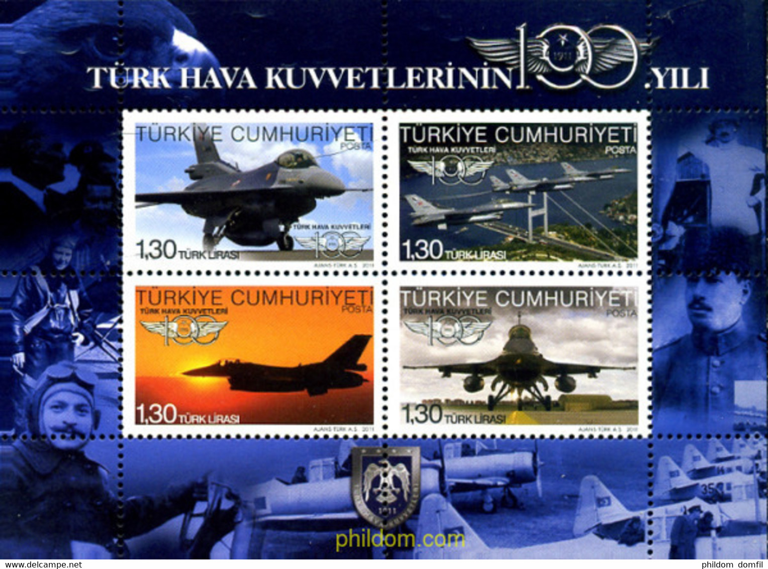 310634 MNH TURQUIA 2011 CENTENARIO DEL ARMA AEREA TURCA - Collections, Lots & Series