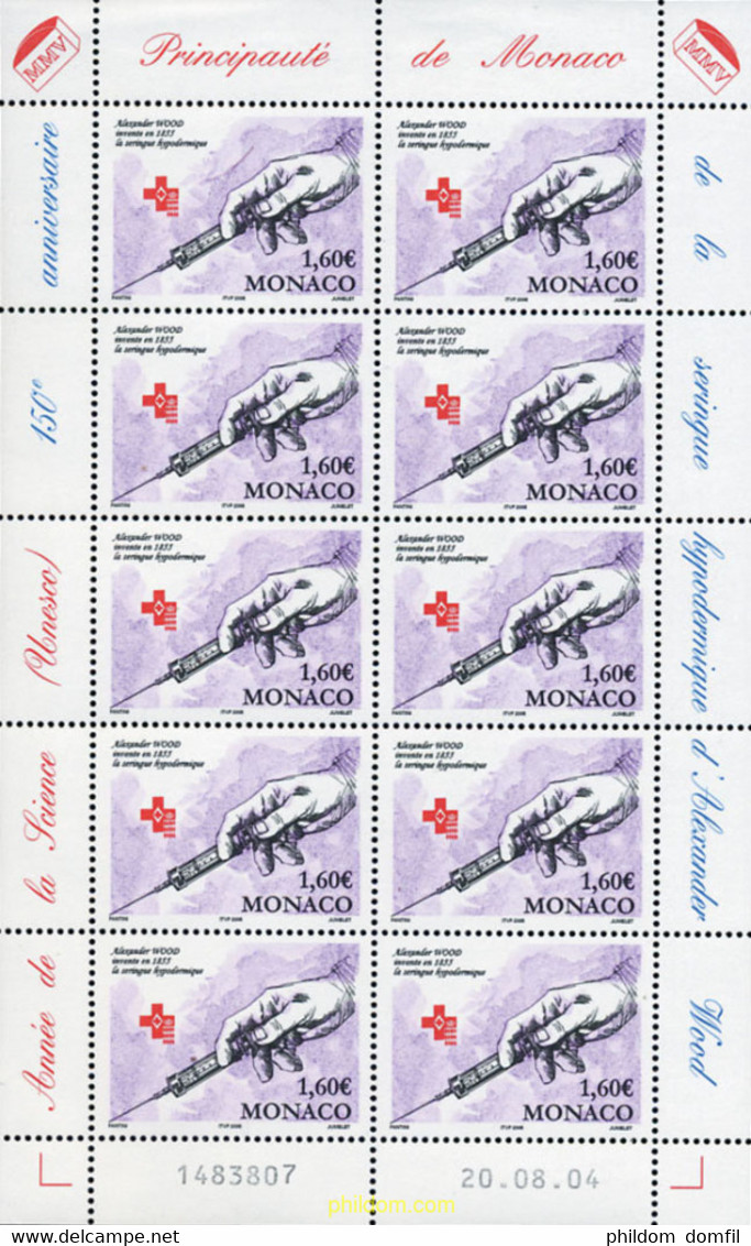 161272 MNH MONACO 2004 150 ANIVERSARIO DE LA JERINGUILLA HIPODERMICA - Other & Unclassified