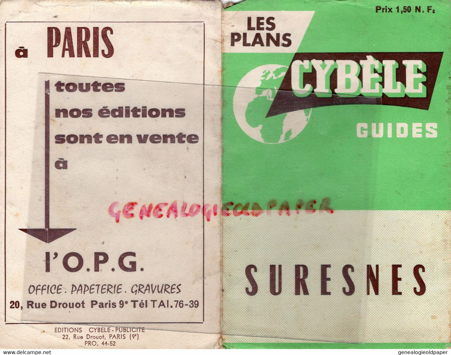 92- SURESNES - CARTE GUIDE PLAN DES RUES-  CYBELE  1960 - Andere Plannen