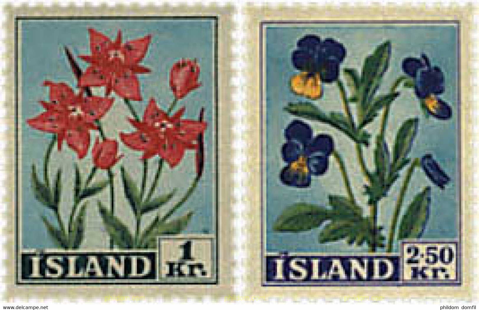 645299 HINGED ISLANDIA 1958 FLORES - Verzamelingen & Reeksen