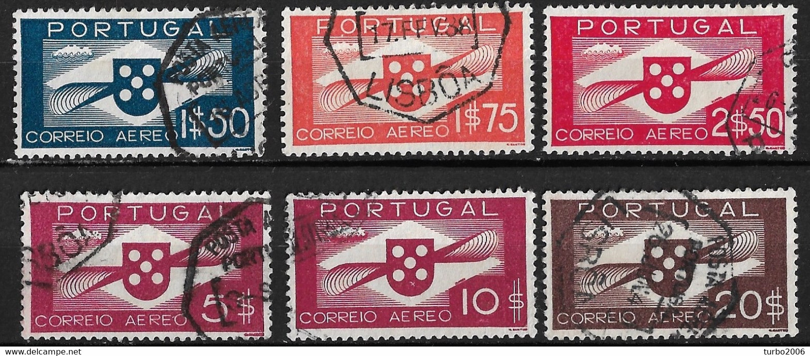 Portugal 1936 Airmailstamps Complete Used Set Michel 591 / 596 - Used Stamps