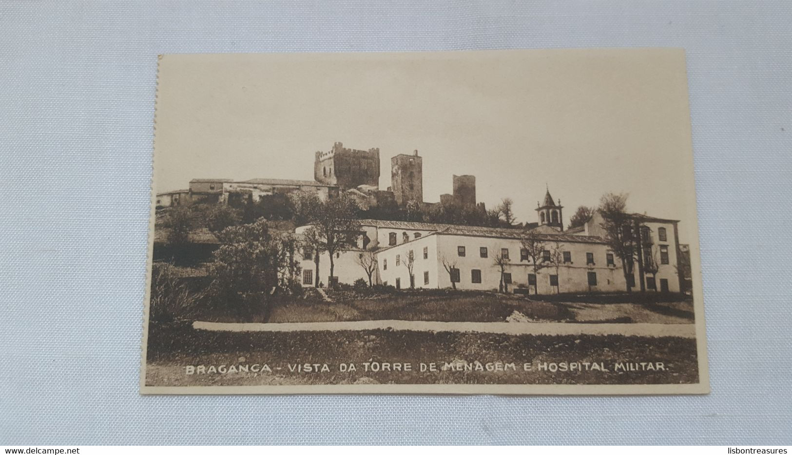 ANTIQUE POSTCARD PORTUGAL BRAGANÇA - VISTA DA TORRE DE MENAGEM E HOSPITAL MILITAR UNUSED 1900'S - Bragança