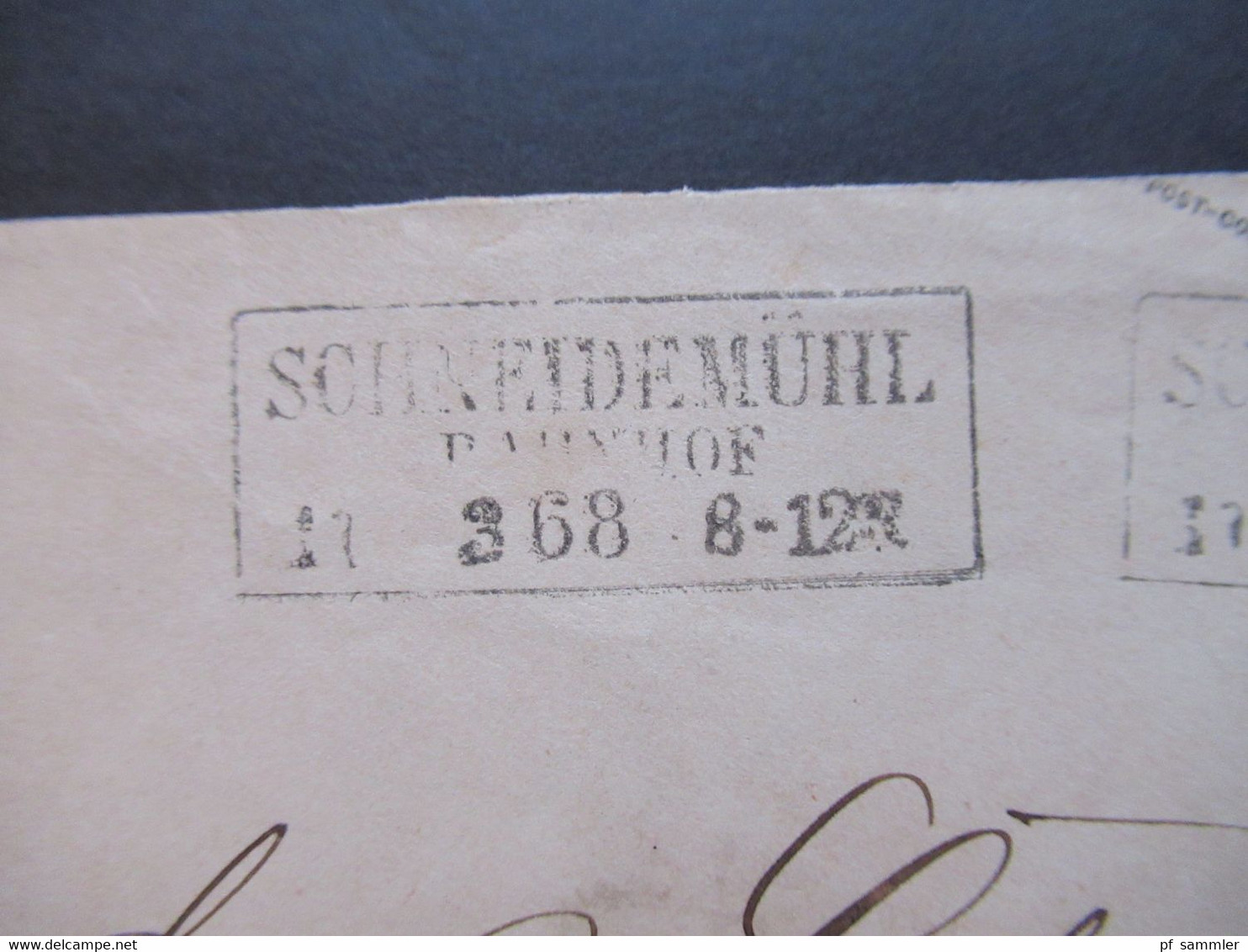 AD NDP 1868 Ganzsachen Umschlag U1 Mit Stempel Ra3 Schneidemühl Bahnhof Nach Breslau Mit Ank. Stempel - Enteros Postales