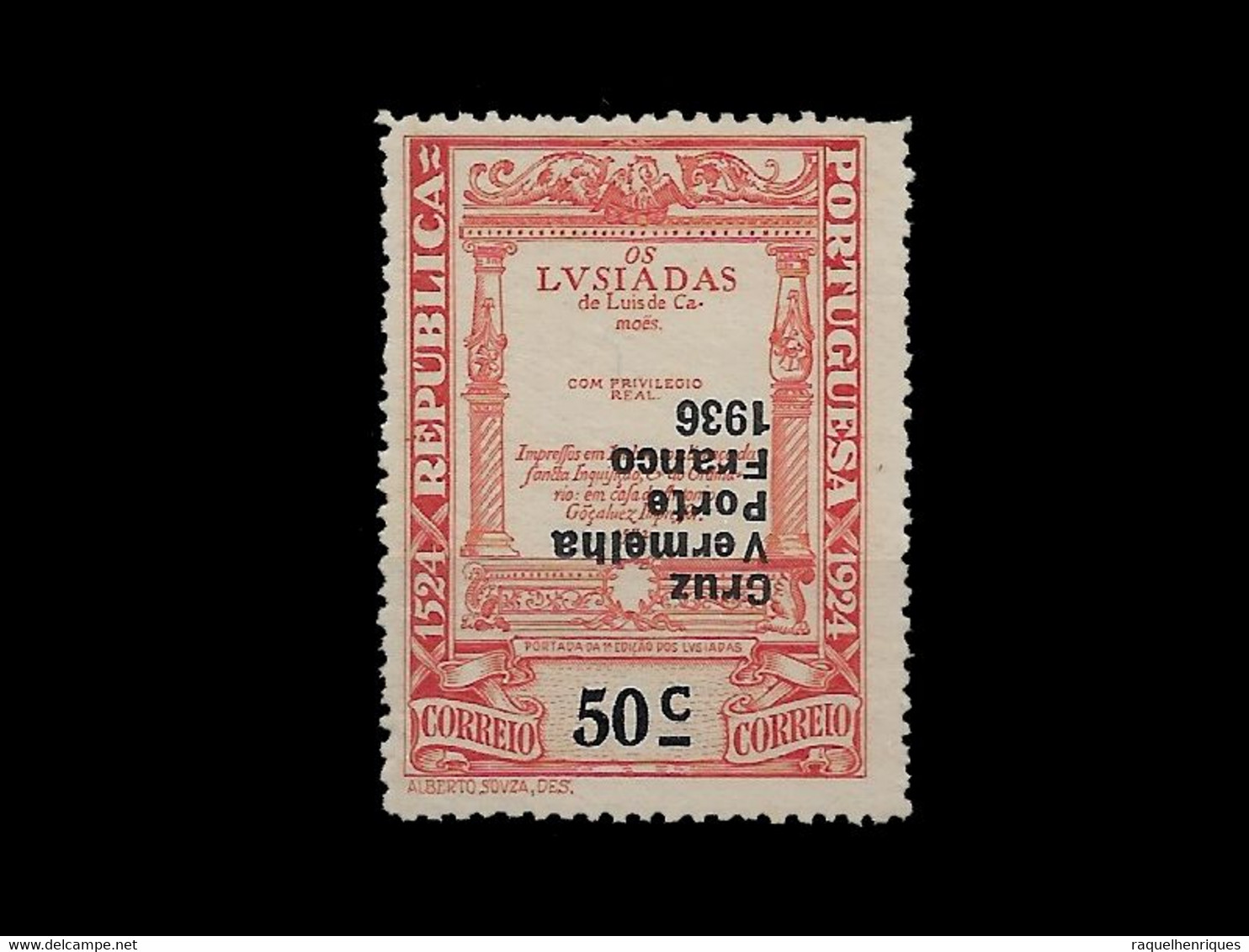 PORTUGAL PORTE FRANCO - 1936 ERROR UPSIDE DOWN SURCHARGED MNH (PLB#01-136) - Unused Stamps