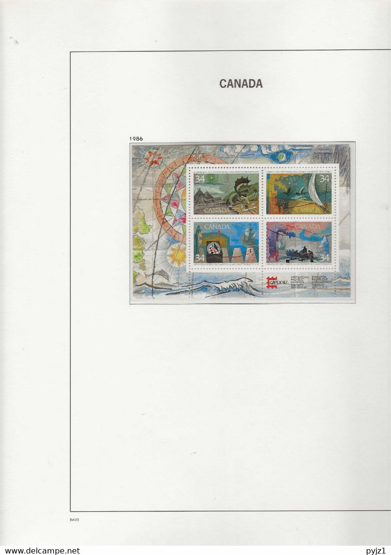 1986 MNH Canada Year Collection According To DAVO Album Postfris** - Années Complètes