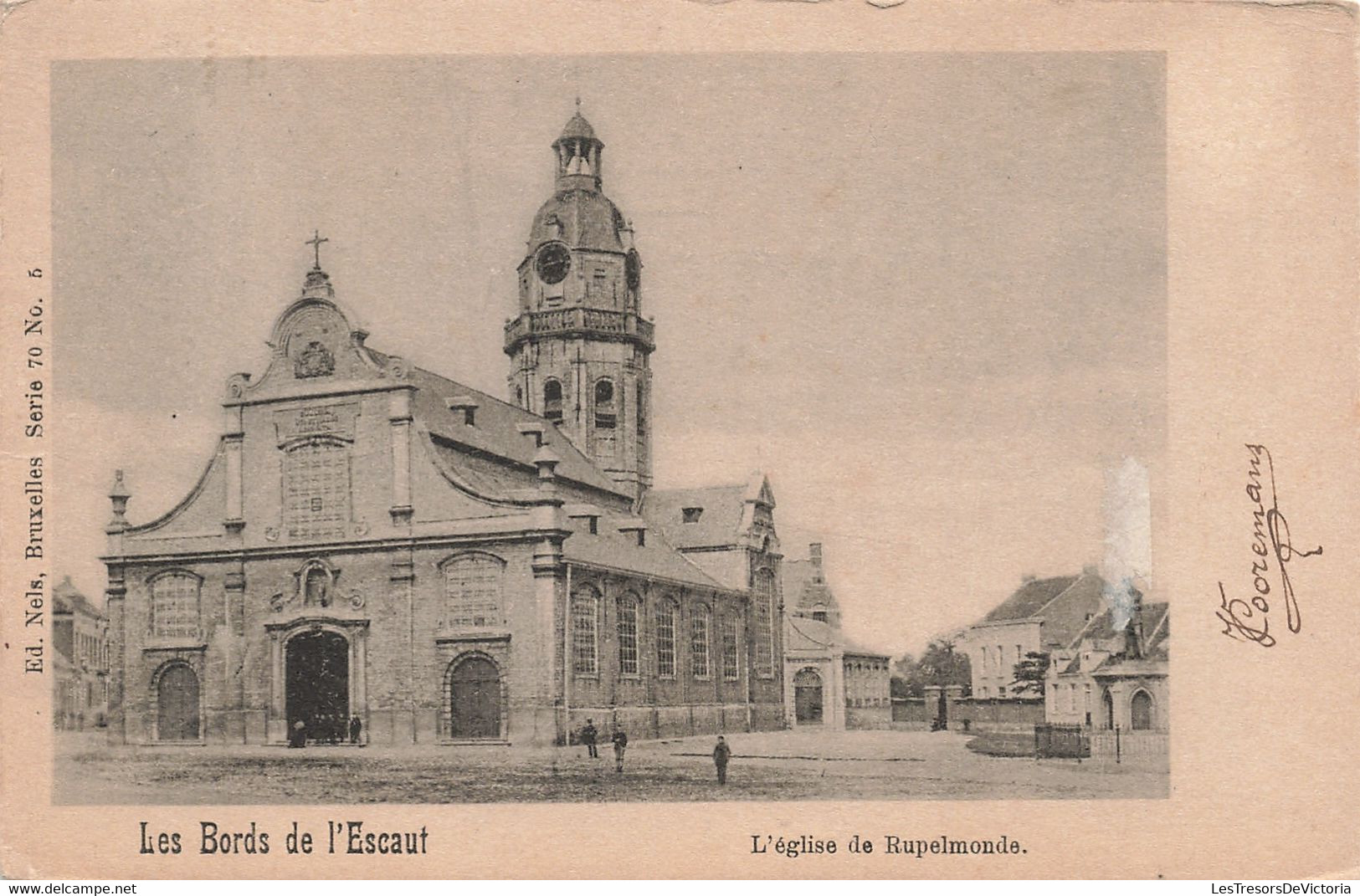 CPA -  Les Bords De L'escaut - L'eglise De Rupelmonde Edit. Nels - Oblitéré Puers - Présurseur - Clocher - Horloge - Kruibeke