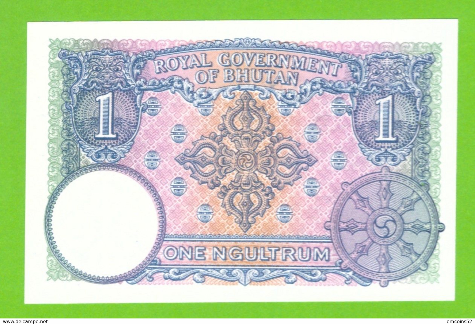 BHUTAN 1 NGULTRUM 1974 P-1  UNC - Bhután