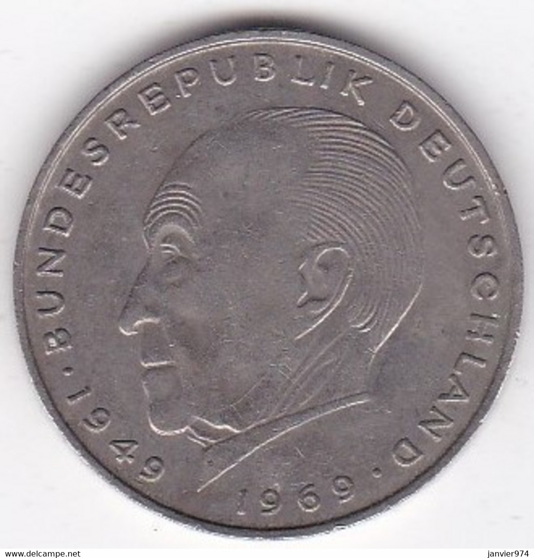 2 Deutsche Mark 1972 D Munich, Theodor Heuss , Cupronickel, KM# A127 - 2 Marchi