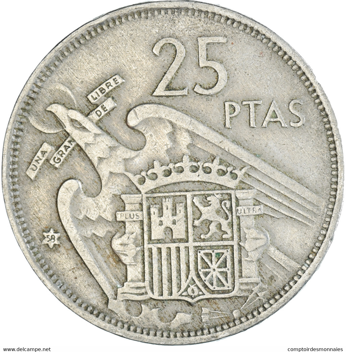 Monnaie, Espagne, 25 Pesetas, 1958 - 25 Pesetas