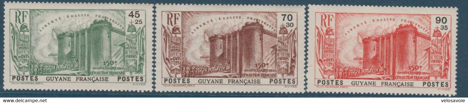 GUYANE N° 152/156 SERIE REVOLUTION * - Ungebraucht