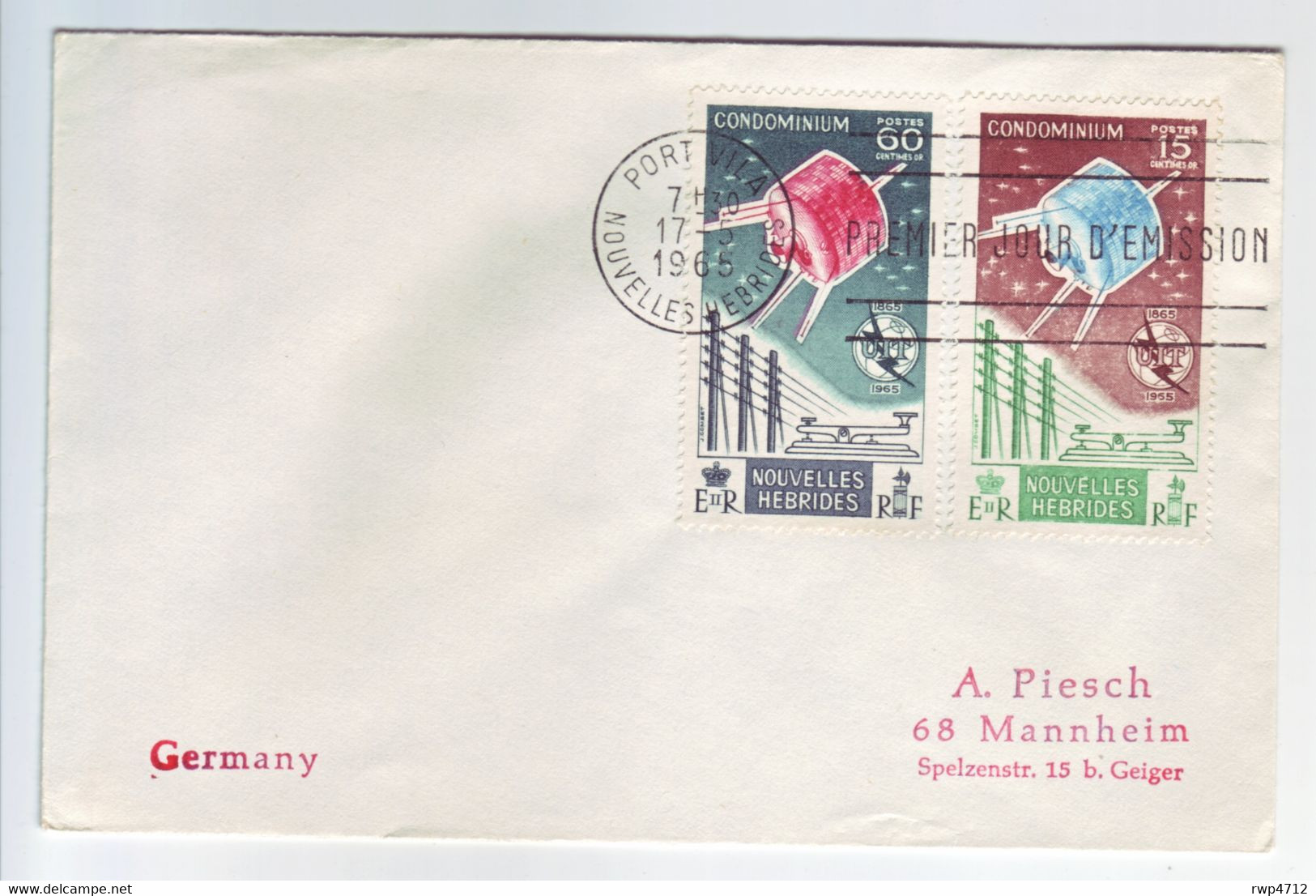 NOUVELLES HEBRIDES   FDC  Mi.-Nr. 210-11  1965  UIT  ITU - Lettres & Documents