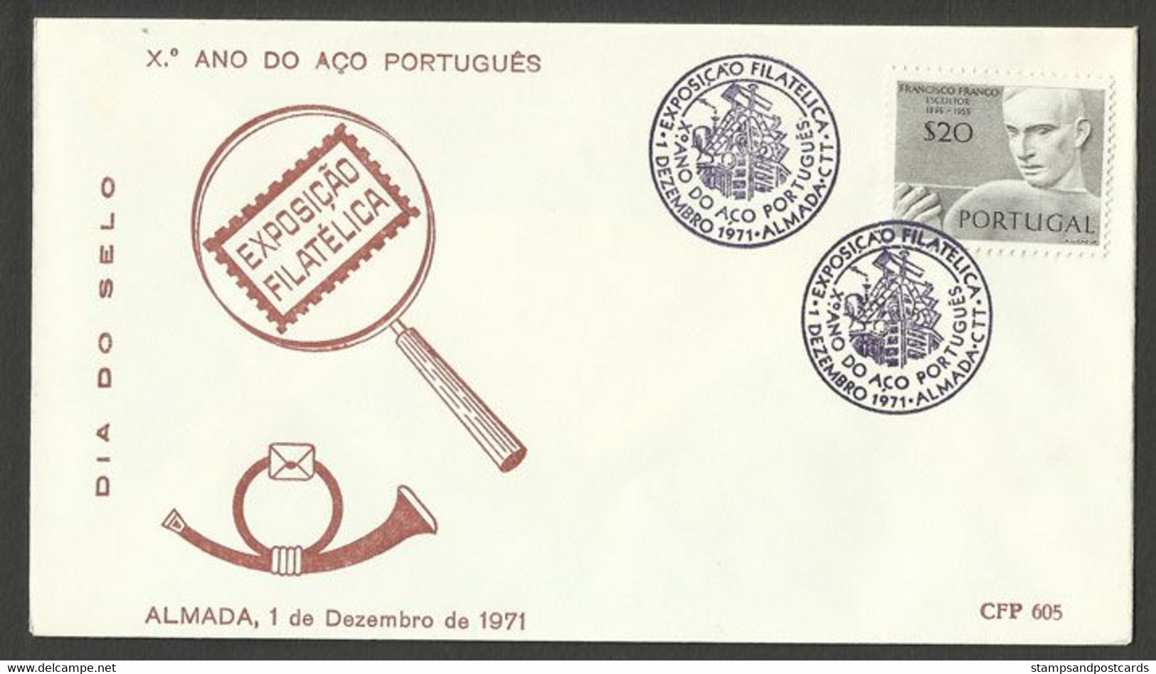 Portugal Cachet Commémoratif  Expo Philatelique Aciérie Portugais Almada 1971 Event Pmk Philatelic Expo Portuguese Steel - Annullamenti Meccanici (pubblicitari)