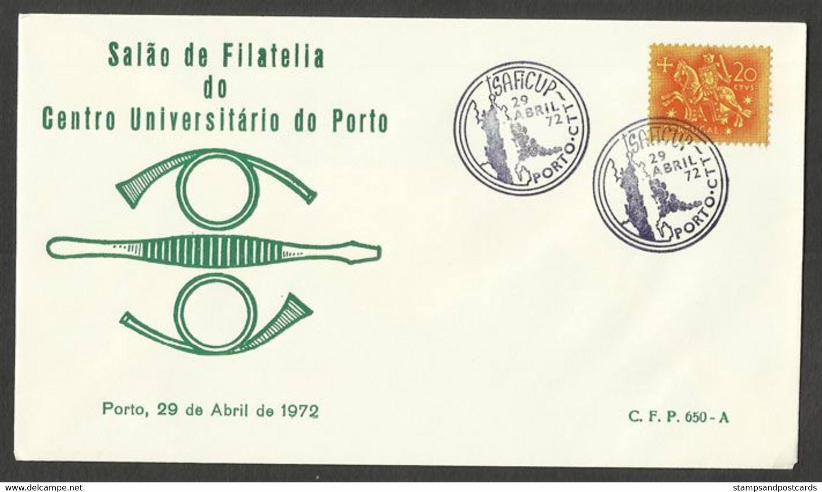 Portugal Cachet Commémoratif Saficup 1972 Tour Dos Clerigos Porto Event Postmark Clerigos Tour Oporto - Annullamenti Meccanici (pubblicitari)