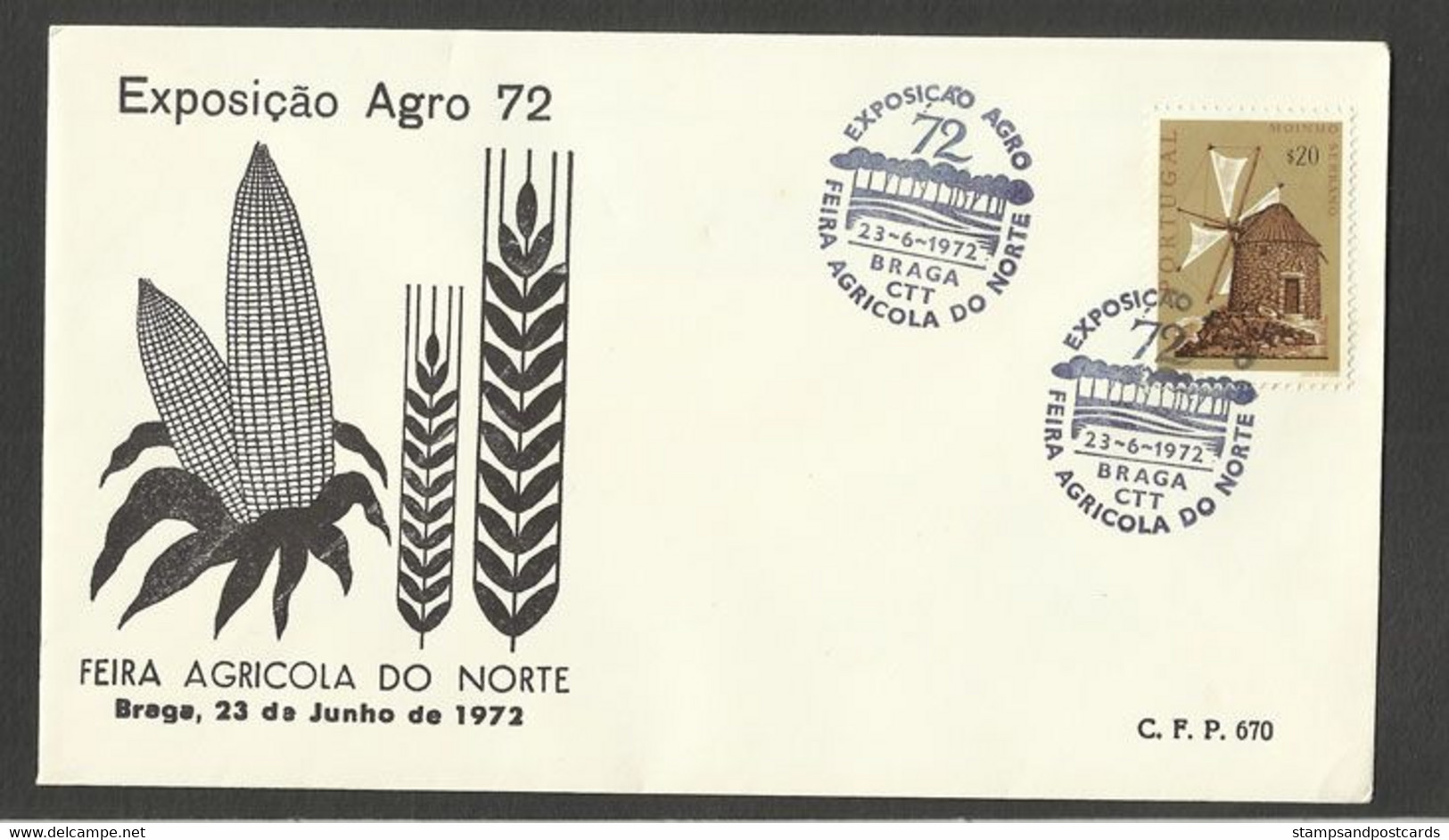 Portugal Cachet Commémoratif  Foire Agricole Braga 1972 Event Postmark Agricultural Fair - Annullamenti Meccanici (pubblicitari)
