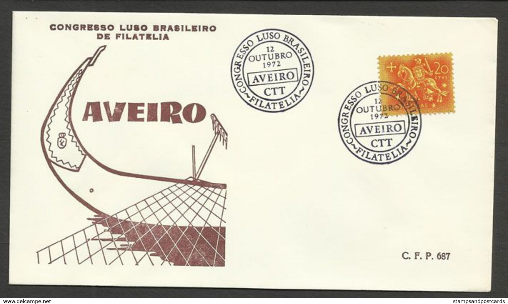 Portugal Cachet Commémoratif  Expo Philatelique Aveiro Lubrapex 1972 Event Postmark Stamp Expo - Annullamenti Meccanici (pubblicitari)