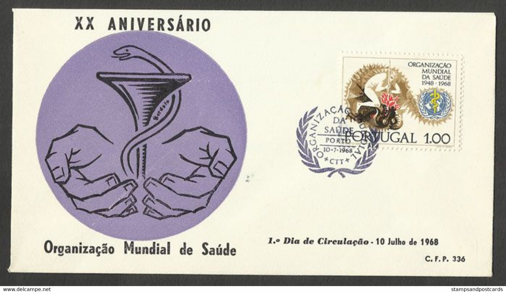 Portugal 1968 FDC Organisation Mondiale De La Santé OMS Cachet Porto World Health Organization WHO Oporto Pmk - WHO