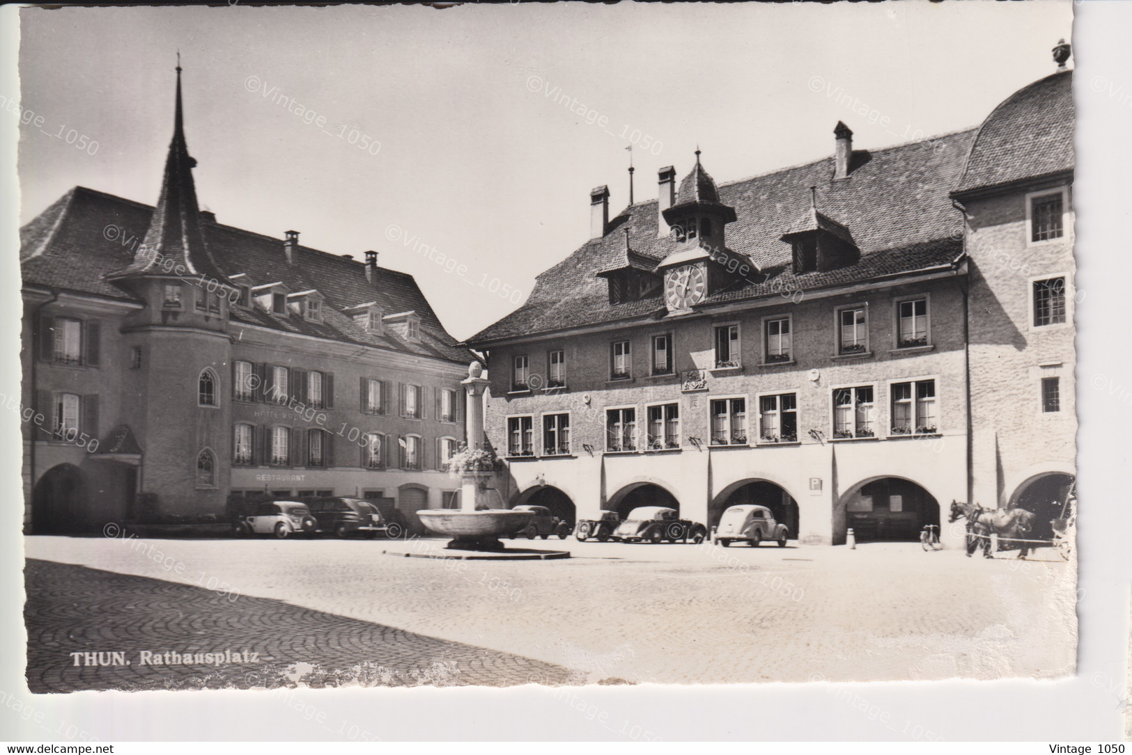 ✅CPA THUN Rathausplatz N°3834 Ed.Artur Baur Oberhofen  Circa 1950 9x14cm #230170 - Oberhofen Am Thunersee