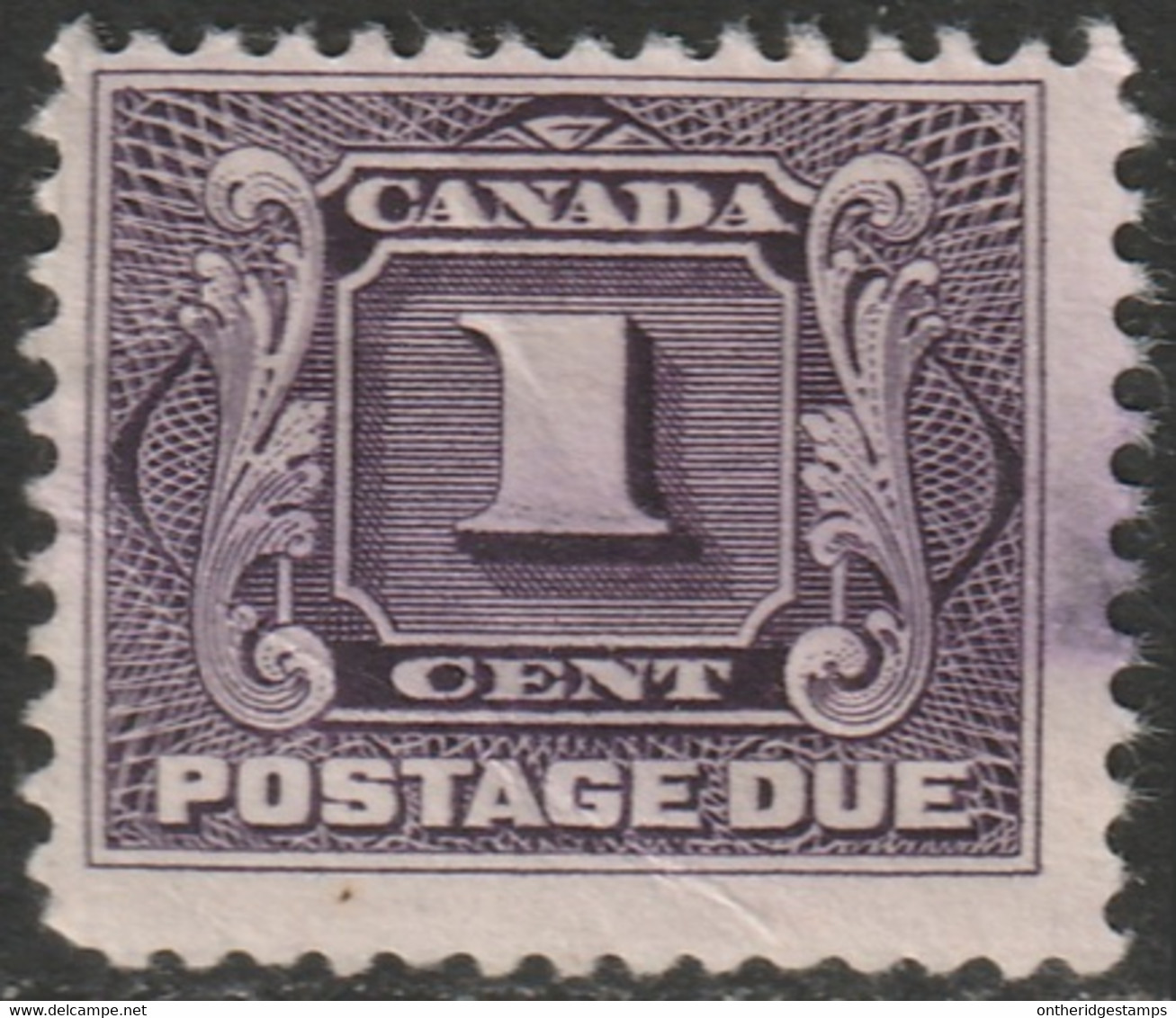Canada 1928 Sc J1c Mi P1 Yt Taxe 1 Postage Due Used Reddish Violet - Portomarken