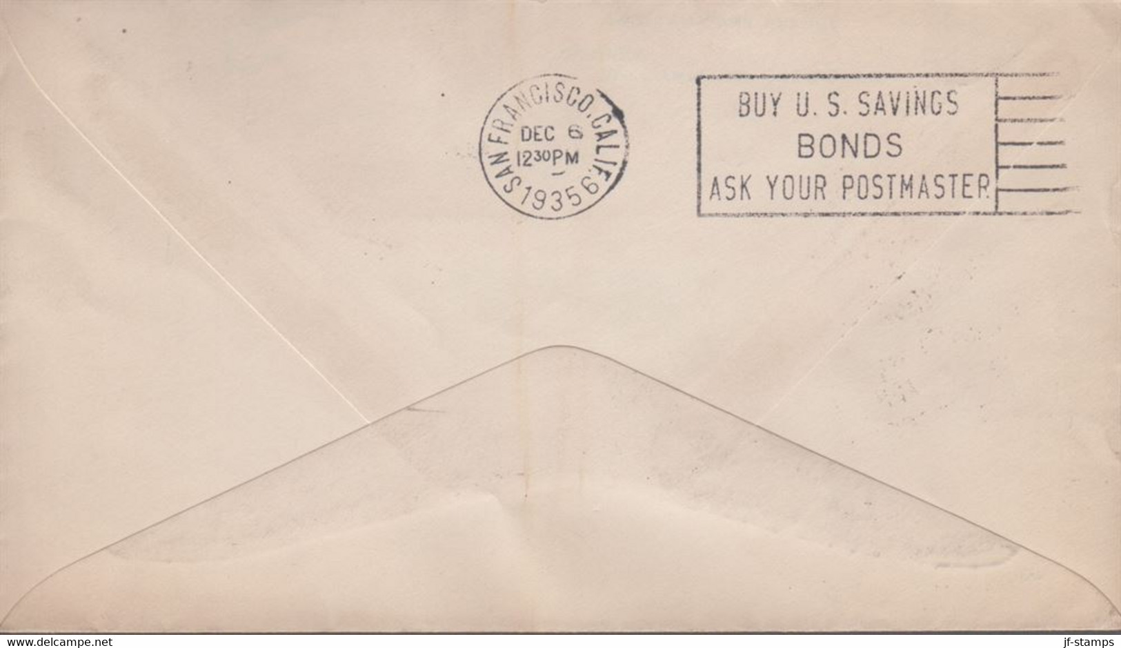 1935. USA FIRST FLIGHT  HAWAII To SAN FRANCISCO Cancelled HONOLULU DEC 5 1935 BUY US SAVINGS ... (Michel 380) - JF365809 - Hawaii