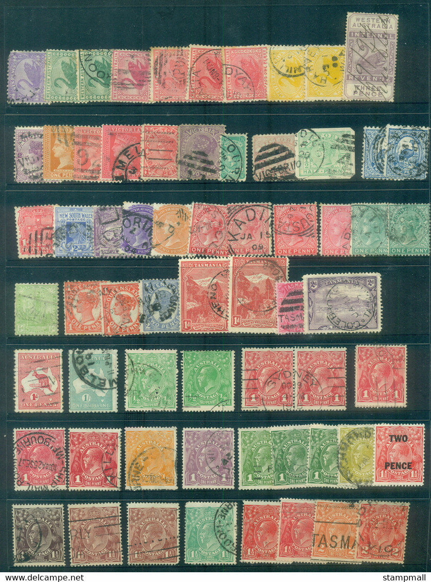 Australia 1900's To 60's Pre Decimal Asst. Fine Used & Some Mint, Includes Some States 4 Scans - Collections