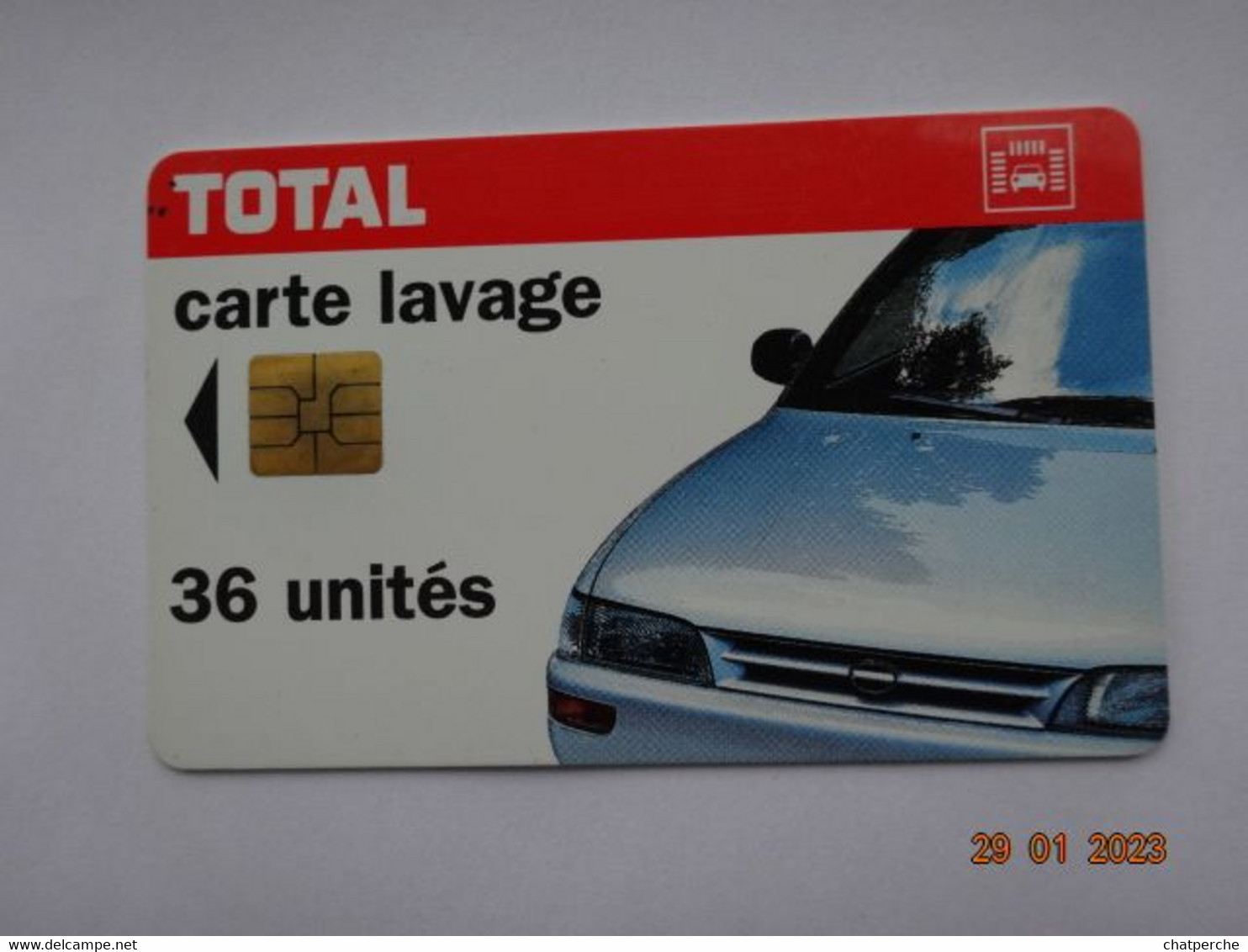 CARTE A PUCE CHIP CARD  CARTE LAVAGE AUTO TOTAL 36 UNITES - Colada De Coche