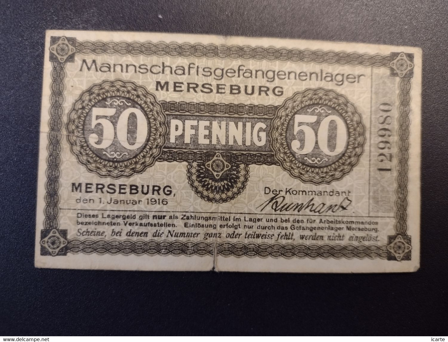 Billet 50 PFENNIG LAGERGELD MONNAIE DE CAMP PRISONNIER DE GUERRE Kriegsgefangenenlager MERSEBURG - Other & Unclassified