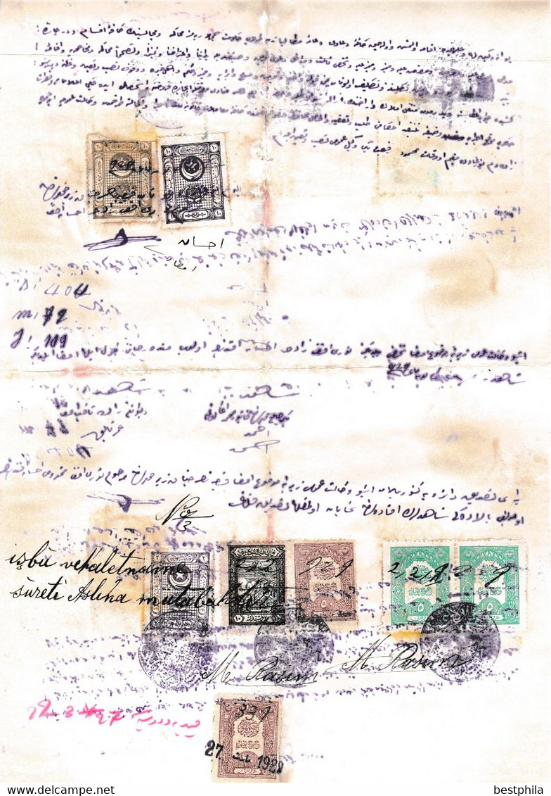 Turkey & Ottoman Empire -  Fiscal / Revenue & Rare Document With Stamps - 152 - Briefe U. Dokumente